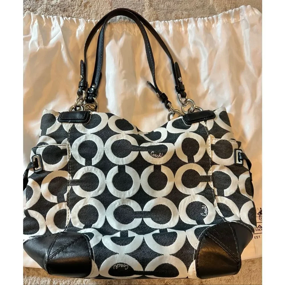 Coach OP Signature Shoulder Purse Tote
